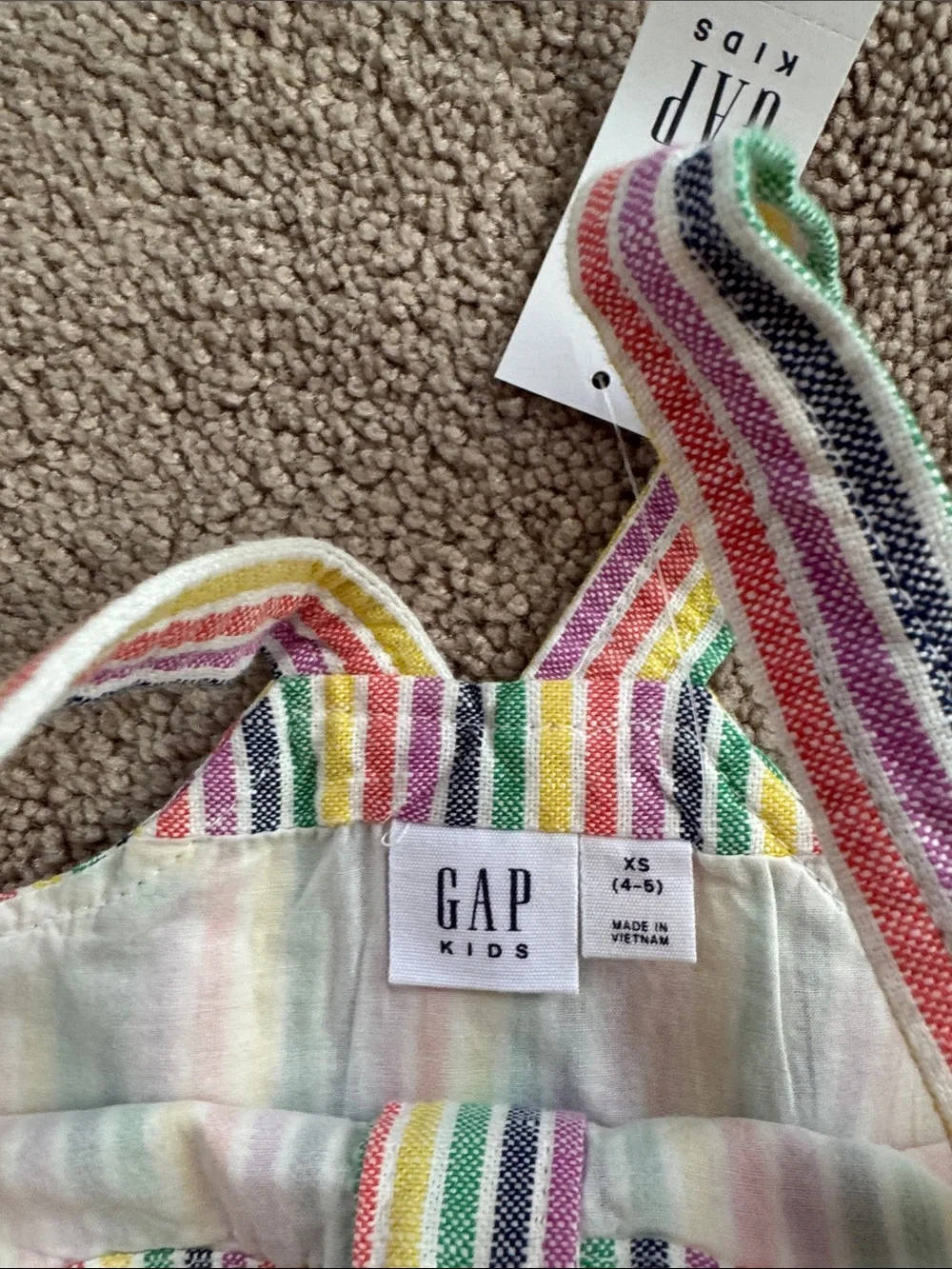 GAP Multicolor Rainbow Stripe Button-Front Sundress